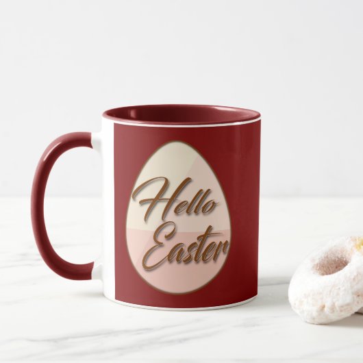 Hello Easter – Minimal Egg Design - caneca Tasse (Mit Donut)