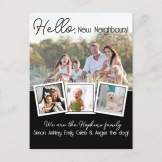 Hello Editable We're New to the Neighborhood phot Postkarte