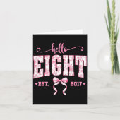 Hello Eight Est 2017 8th Birthday Girl Floral Coqu Karte (Vorderseite)