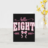 Hello Eight Est 2017 8th Birthday Girl Floral Coqu Karte (Gelbe Blume)