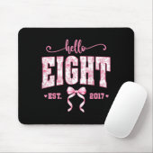 Hello Eight Est 2017 8th Birthday Girl Floral Coqu Mousepad (Mit Mouse)