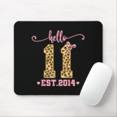 Hello Eleven Est 2014 11th Birthday Coquette Bow L Mousepad (Mit Mouse)