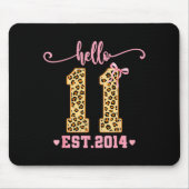 Hello Eleven Est 2014 11th Birthday Coquette Bow L Mousepad (Vorne)