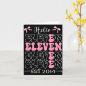 Hello Eleven Est 2014 11th Birthday Girl Coquette  Karte (Gelbe Blume)