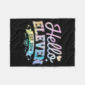 Hello Eleven Est 2014 Coquette Bow 11th Birthday G Fleecedecke (Vorderseite (Horizontal))