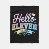 Hello Eleven Est 2014 Coquette Bow 11th Birthday G Fleecedecke (Vorderseite)