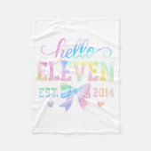Hello Eleven Est 2014 Coquette Bow 11th Birthday G Fleecedecke (Vorderseite)