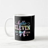 Hello Eleven Est 2014 Coquette Bow 11th Birthday G Kaffeetasse (Links)