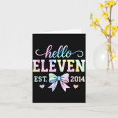 Hello Eleven Est 2014 Coquette Bow 11th Birthday G Karte (Gelbe Blume)