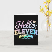 Hello Eleven Est 2014 Coquette Bow 11th Birthday G Karte (Gelbe Blume)