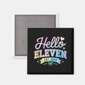 Hello Eleven Est 2014 Coquette Bow 11th Birthday G Magnet (Vorderseite/Rückseite)