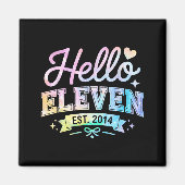 Hello Eleven Est 2014 Coquette Bow 11th Birthday G Magnet (Vorne)