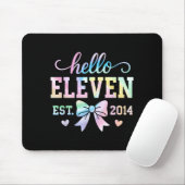 Hello Eleven Est 2014 Coquette Bow 11th Birthday G Mousepad (Mit Mouse)