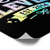 Hello Eleven Est 2014 Coquette Bow 11th Birthday G Poster (Ecke)