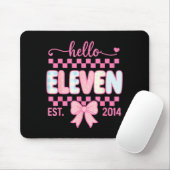 Hello Eleven Est 2014 Coquette Bow Happy 11th Birt Mousepad (Mit Mouse)