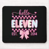 Hello Eleven Est 2014 Coquette Bow Happy 11th Birt Mousepad (Vorne)