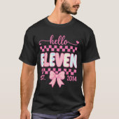 Hello Eleven Est 2014 Coquette Bow Happy 11th Birt T-Shirt (Vorderseite)