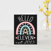 Hello Eleven Est 2015 Birthday Rainbow Born In 201 Karte (Gelbe Blume)