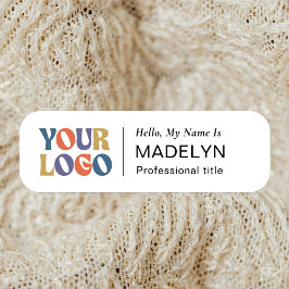 Hello Employee Company Logo White Magnetic  Namensschild