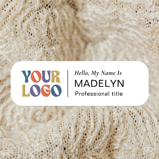 Hello Employee Company Logo White Magnetic  Namensschild