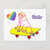 Hello  engliish Mastiff Dogge Urlaub Postkarte (Vorderseite)