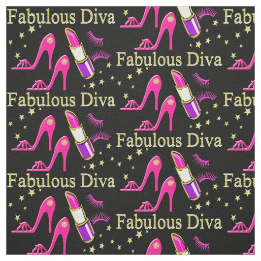HELLO FABULOUS DIVA PINK HÖHE STOFF (Muster)