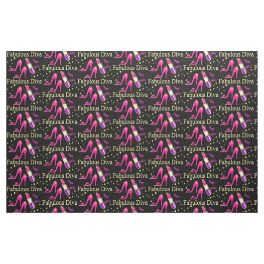 HELLO FABULOUS DIVA PINK HÖHE STOFF (Fat Quarter (45,7 x 55,9 cm))
