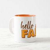 Hello Fall Autumn Mug Zweifarbige Tasse (Vorderseite Links)