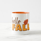 Hello Fall Autumn Mug Zweifarbige Tasse (Mittel)