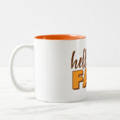 Hello Fall Autumn Mug Zweifarbige Tasse (Links)