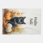 Hello Fall Black Cat Harvest Küchentücher (Horizontal)