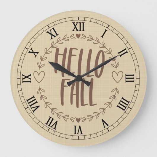 Hello Fall Clock Große Wanduhr (Vorderseite)
