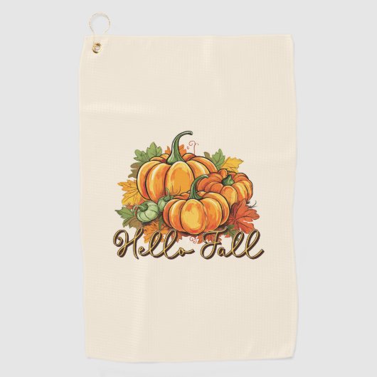 Hello Fall - Cosy Pumpkin Patch Golfhandtuch (Vorderseite)