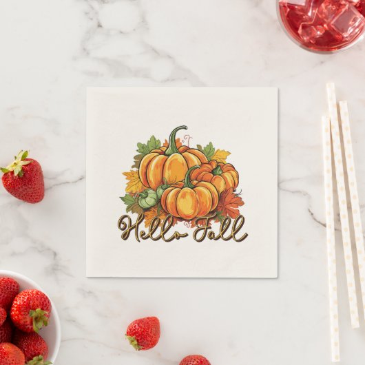 Hello Fall - Cosy Pumpkin Patch Serviette (Beispiel)