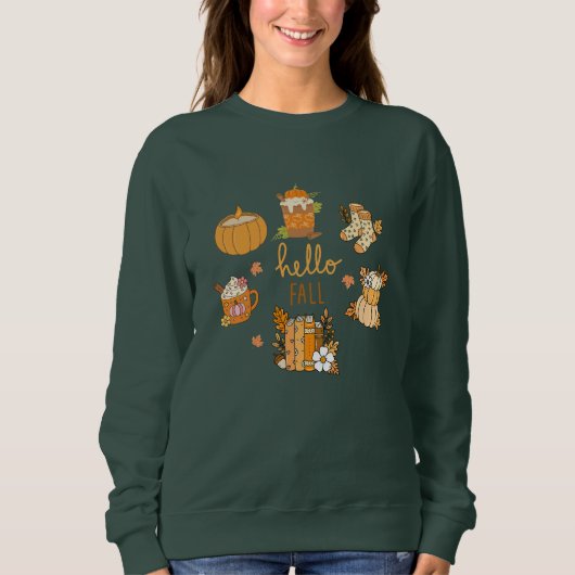 Hello Fall Cosy Sweater - Niedlicher Herbstpulli Sweatshirt (Vorderseite)
