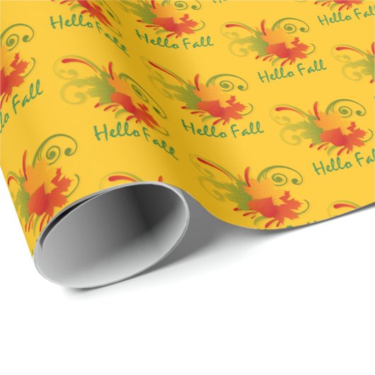 Hello Fall Erntedank Wrapping Paper Geschenkpapier (Rolleneckpunkt)