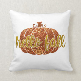 Hello Fall Glitzer Pumpkin Kissen
