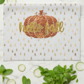 Hello Fall Glitzer Pumpkin + Metallic Gold & White Geschirrtuch (Gefaltet)