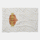 Hello Fall Glitzer Pumpkin + Metallic Gold & White Geschirrtuch (Horizontal)