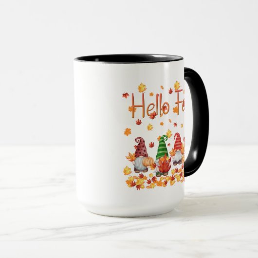 Hello Fall Gnome 15oz Tasse (VorderseiteRechts)