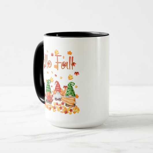 Hello Fall Gnome 15oz Tasse (Vorderseite Links)