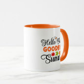 Hello Fall Goodbye Summer Wordart Tasse (VorderseiteRechts)