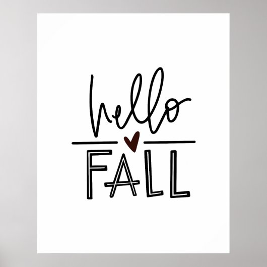 Hello Fall Hand Briefe Herbstposter Poster (Vorne)