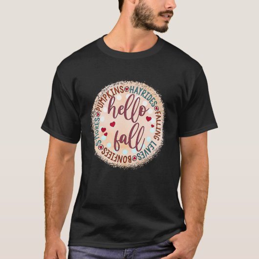 Hello Fall Hayrides Bonfire Pumpkins Su2019more T-Shirt (Vorderseite)