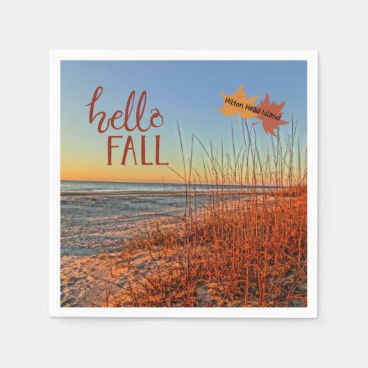 Hello Fall Hilton Head Island Beach South Carolina Serviette (Vorderseite)