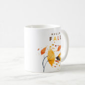 Hello Fall Initial Watercolor-Blätter Kaffeetasse (VorderseiteRechts)