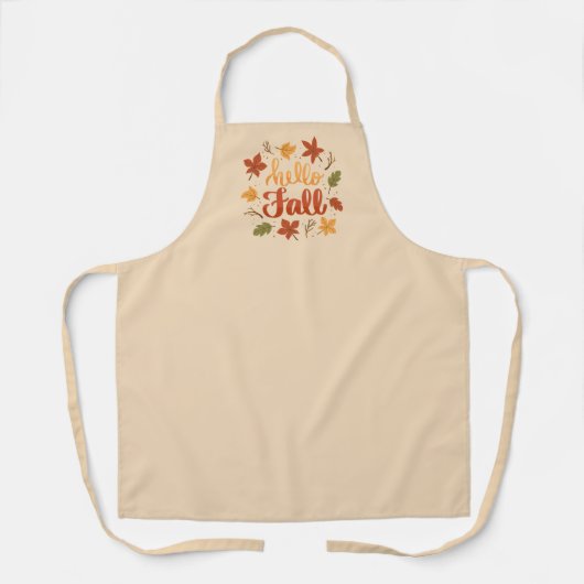  Hello Fall Kitchen Apron with Autumn Leaves Schürze (Vorderseite)