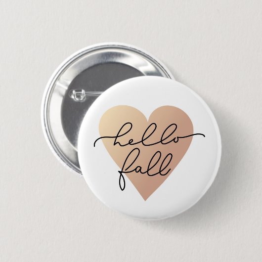 Hello Fall Liebe Heart Button (Vorne & Hinten)