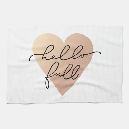 Hello Fall Liebe Heart Geschirrtuch (Horizontal)