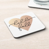 Hello Fall Liebe Heart Getränkeuntersetzer (Linke Seite)